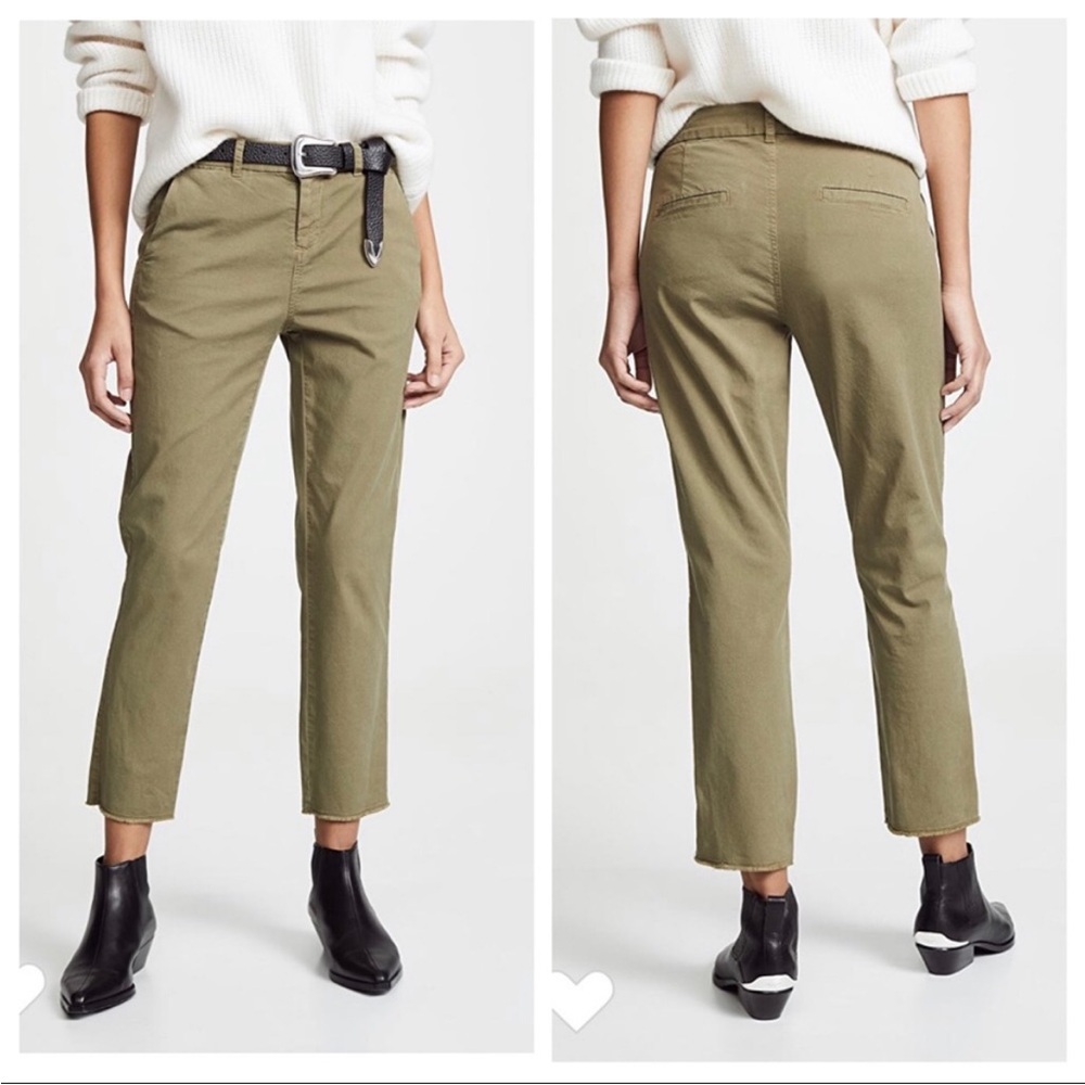 NWT Nili Lotan Pants Montauk Crop in Olive Green